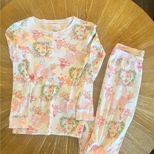 LoveShackFancy x Roller Rabbit “Merry Monkey”  Long Sleeve Kid’s Pajama Set